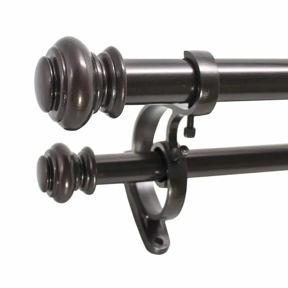 Decopolitan 1  Antique Bronze Urn Double Curtain Rod  Bronze