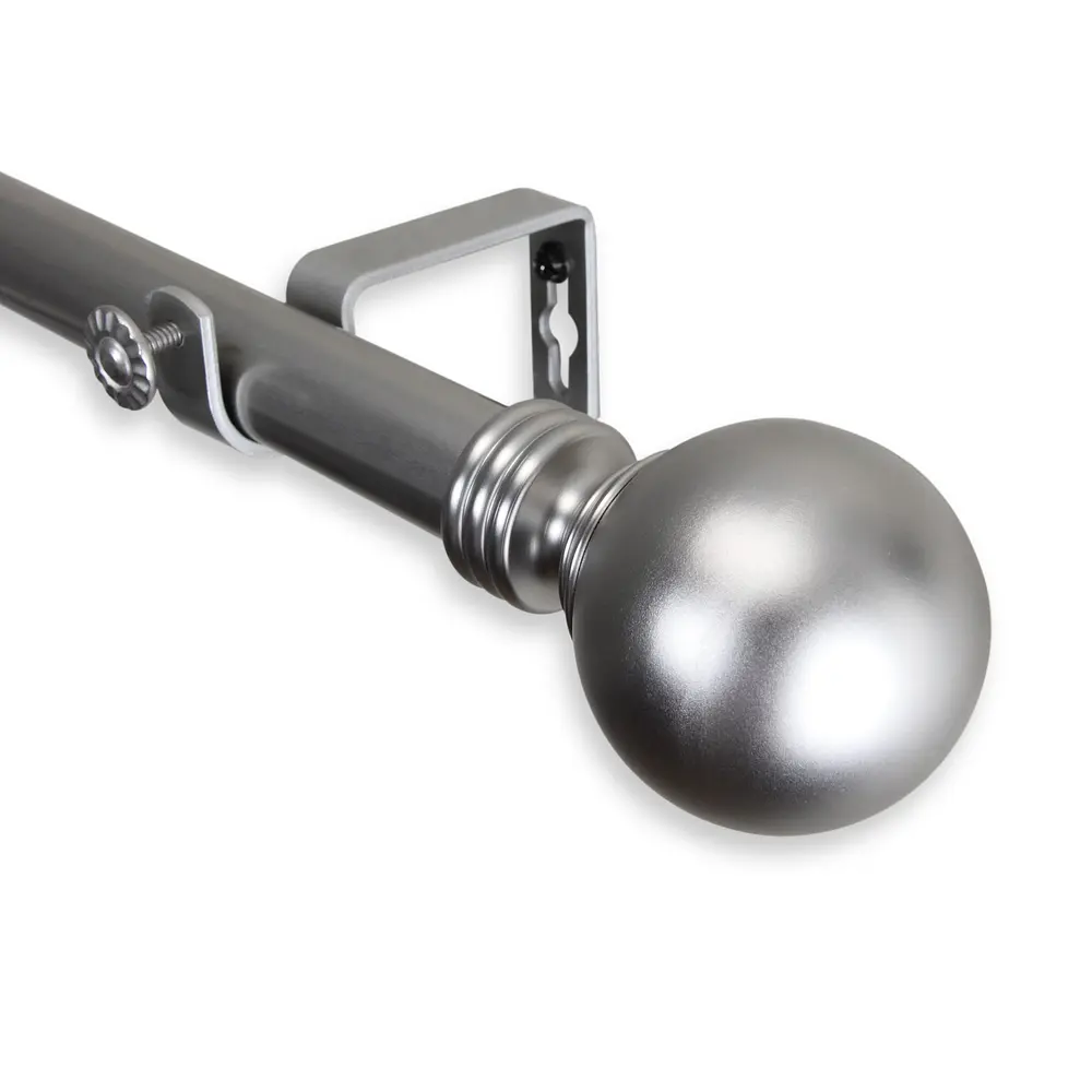 Rod Desyne Globe Single Curtain Rod 120-170in