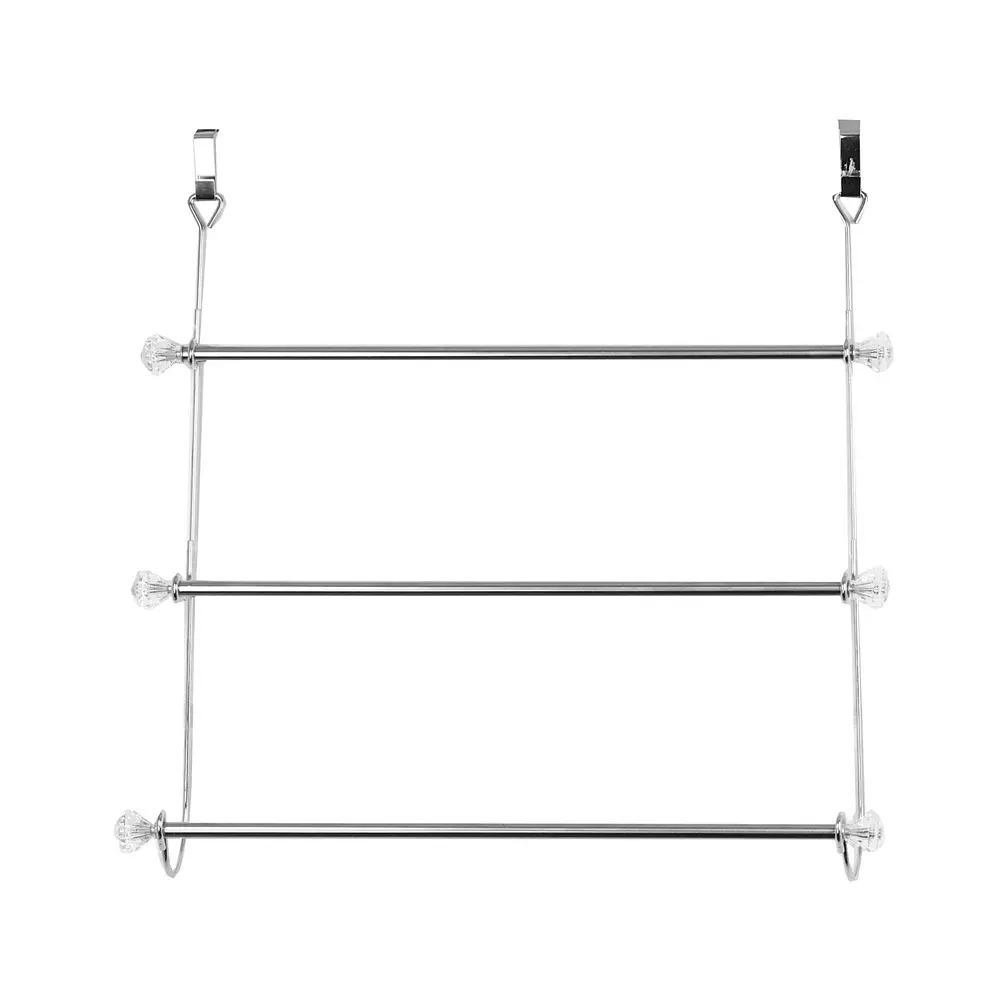 Home Basics 3-Tier Chrome-Plated Steel Over the Door Towel Rack