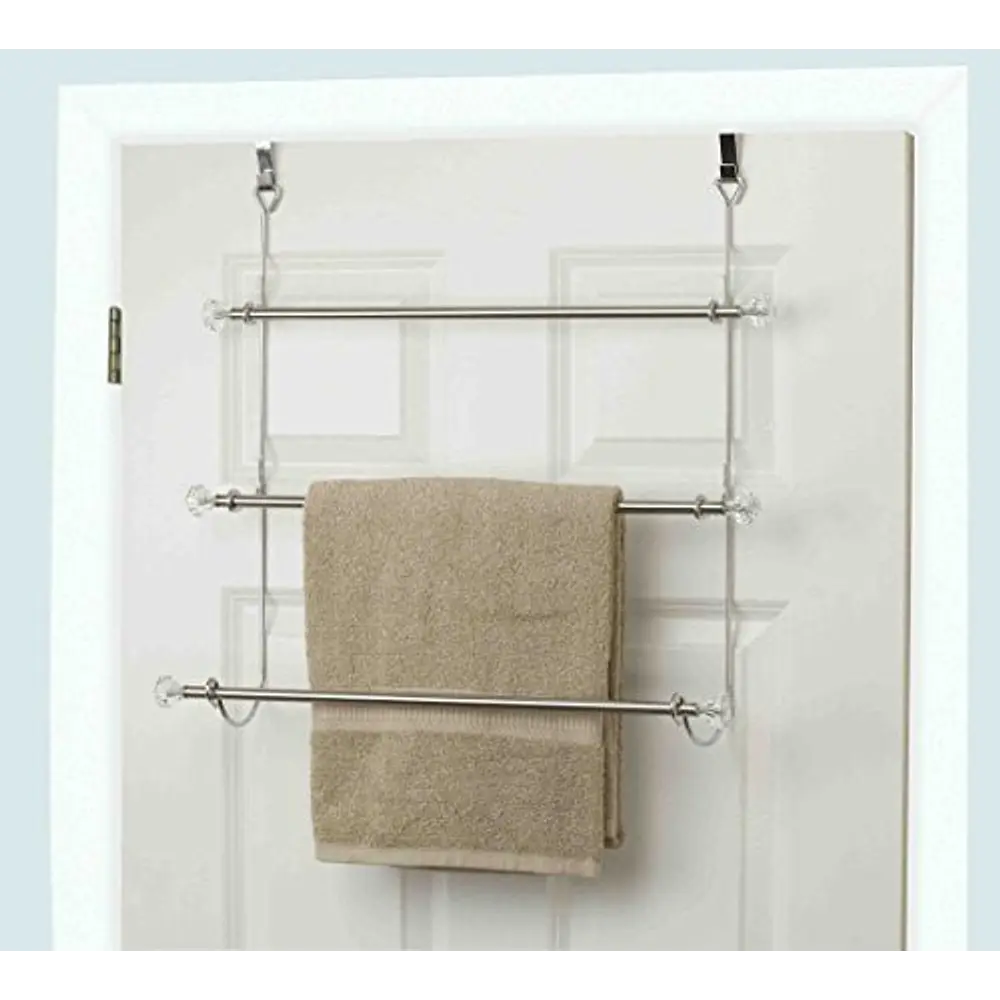 Home Basics 3-Tier Chrome-Plated Steel Over the Door Towel Rack