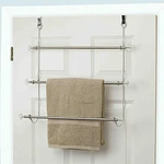 Home Basics 3-Tier Chrome-Plated Steel Over the Door Towel Rack