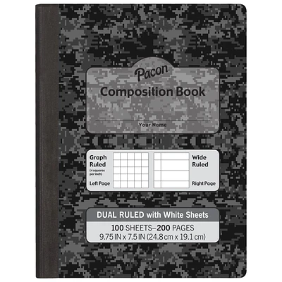 Composition Book Wide/Legal Rule  Black Cover  9.75 x 7.5  100 Sheets