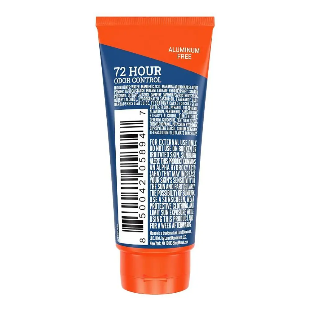 Mando Whole Body Deodorant - Men's Aluminum-Free Invisible Cream Deodorant - Pro Sport - Trial Size - 0.5oz