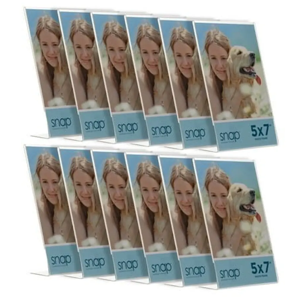 5 x7  Clear Acrylic Self Standing Photo Frames - Rectangular Tabletop
