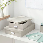 Canvas Desk Storage Box Set of 2 Gray - Brightroom™: Office Organization, Polyester Canvas, Desk Organizer, 18"x12.5"x3.75"