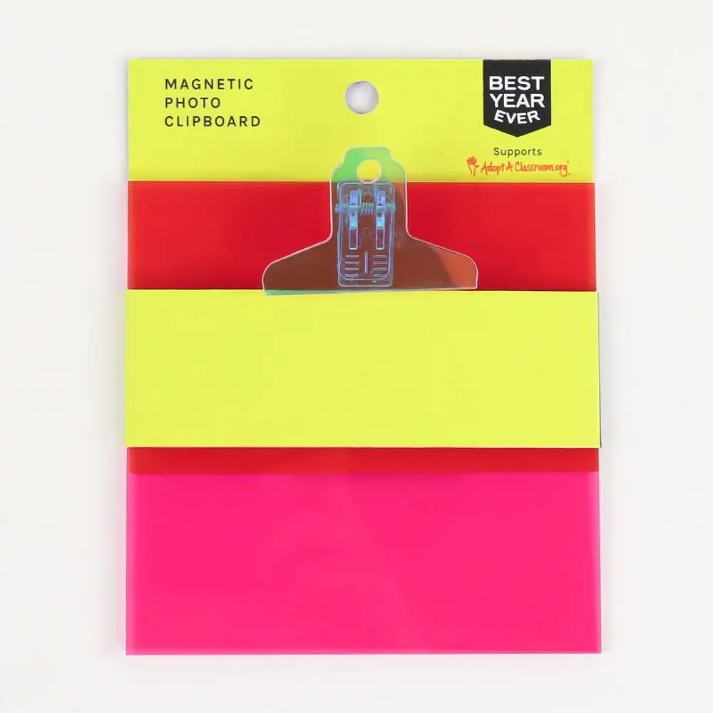 Best Year Ever Acrylic Magnetic Locker Photo Clipboard: Pink Locker Accessories & Decorations, 4.5" Magnets