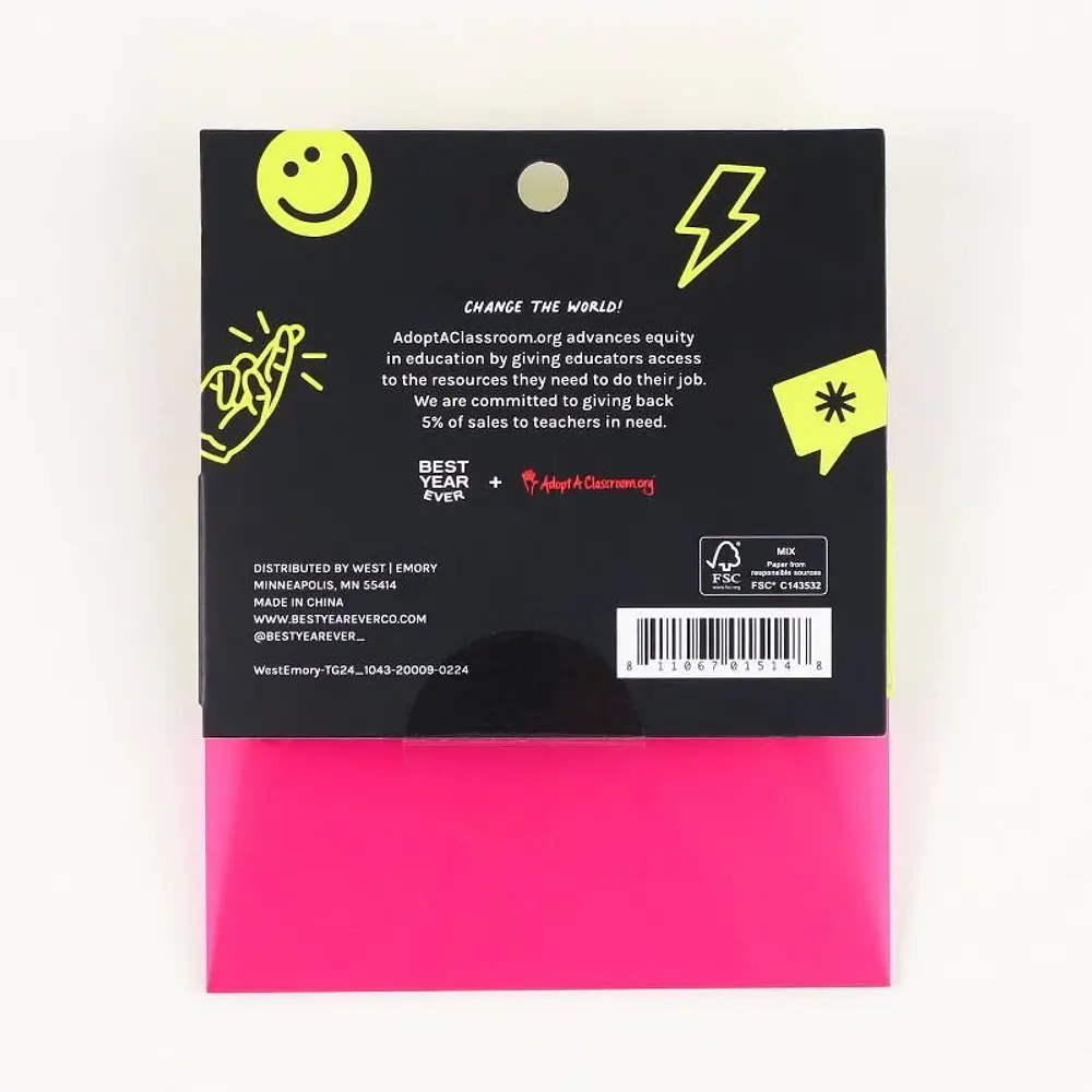 Best Year Ever Acrylic Magnetic Locker Photo Clipboard: Pink Locker Accessories & Decorations, 4.5" Magnets