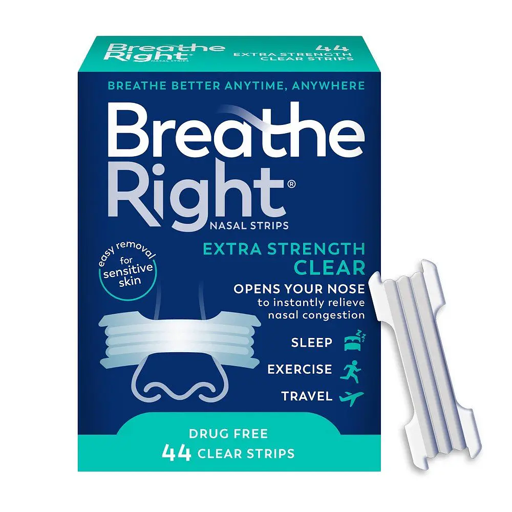 Breathe Right Extra Strength Drug-Free Clear Nasal Strips - 39ct: Sleep Aid, Anti-Snoring Device, Adhesive Strip