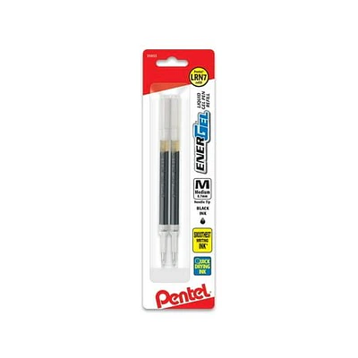 Pentel Refill Ink for EnerGel Gel Pen  0.7mm Needle Tip  Medium Point  Black Ink 2-Pk