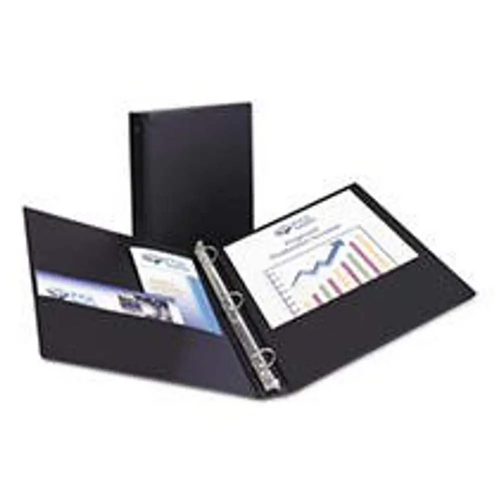 Avery Standard Binder  1  Round Rings  Black Binder (03301)