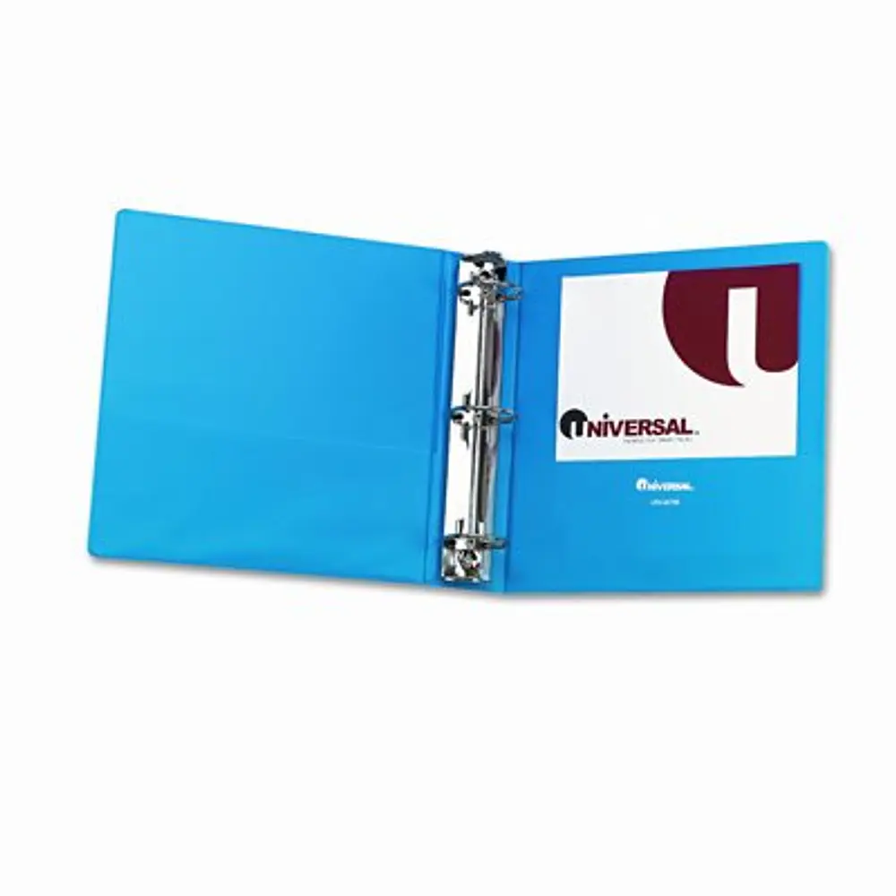 Universal UNV20733 11 in. x 8.5 in. 2 in. Capacity 3 Rings Slant D-Ring View Binder - Light Blue