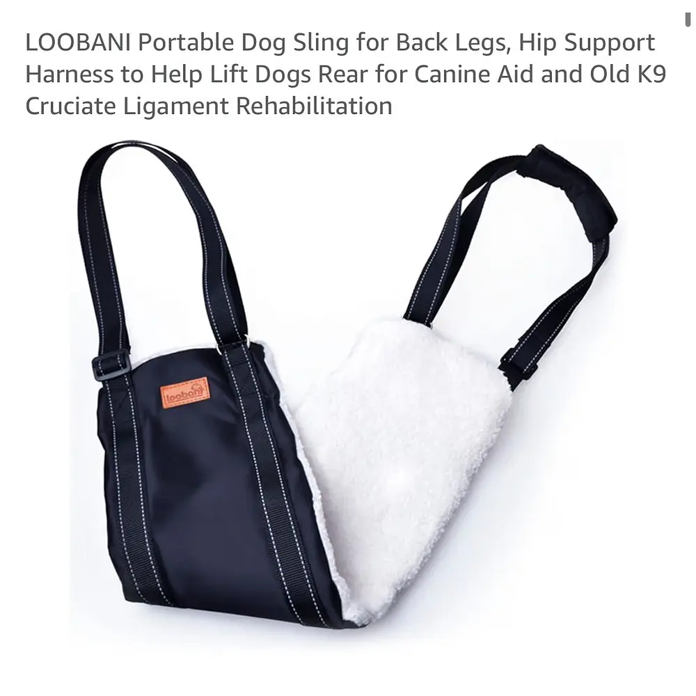 LOOOBANI Portable Dog Sling for Back Legs, Hip Support Harness to help lift Dogs Rear (S)