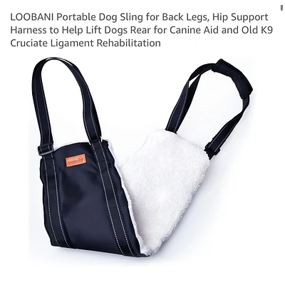 LOOOBANI Portable Dog Sling for Back Legs, Hip Support Harness to help lift Dogs Rear (S)