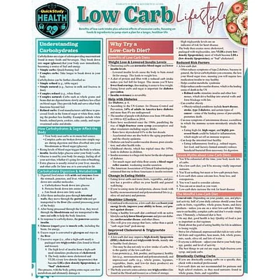 Low Carb Lifestyle: A Quickstudy Laminated Reference  (Paperback)