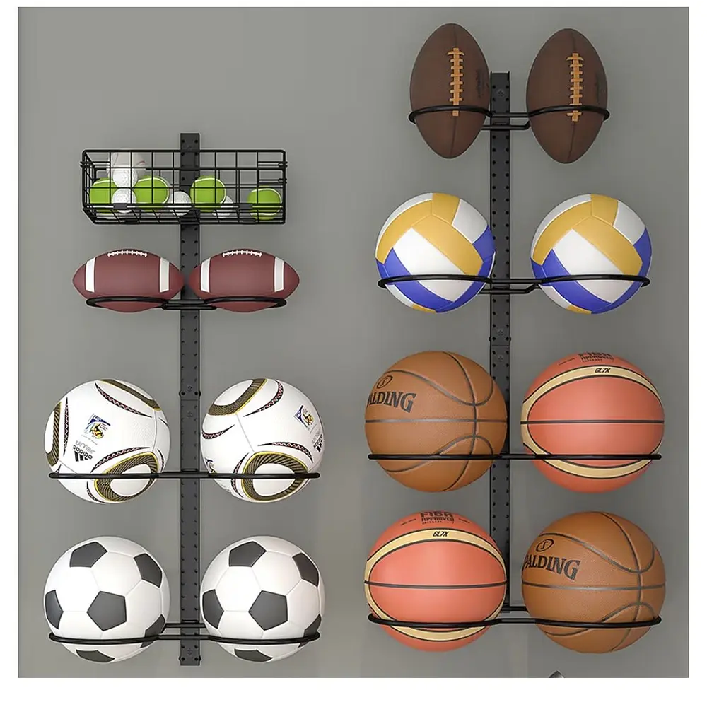8 Tier Detachable Wall Mounted Ball Rack. Vertical/Horizontal
