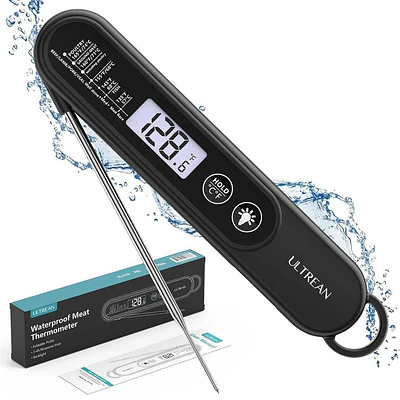 Ultrean Digital Meat Thermometer for Cooking Ultra-Fast Instant Read Food Thermometer with Backlight Foldable Probe Waterproof Kitchen Thermometer for BBQ Grill Fry Oven Candy Making