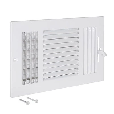 EZ-FLO 10in x 6in  Rectangle White Sidewall Register