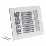 EZ-FLO 10in x 6in  Rectangle White Sidewall Register