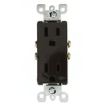 Leviton 5325 15 Amp  125 Volt  Decora Duplex Receptacle  Residential Grade  Grounding  Brown