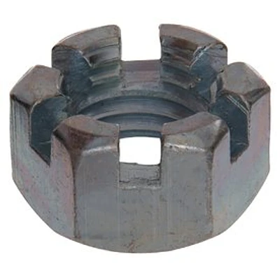 5/8-18 UNF Hexagon Slotted Nut, Grade 6.8 Zinc-Plated Carbon Steel Hex Nuts Good for Machinery Repairing, Silver, 6Pcs