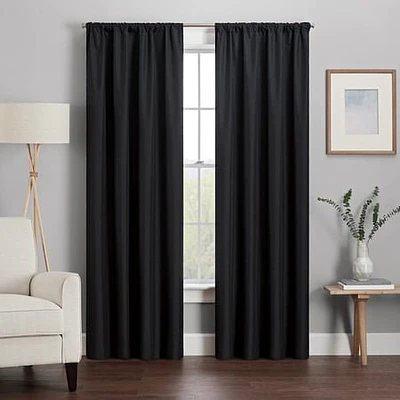 Eclipse Kendall Modern Blackout Curtains  84 In Long x 42 In Wide  Black  Sold as a Single Curtain Panel