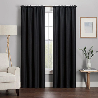 Eclipse Kendall Modern Blackout Curtains  84 In Long x 42 In Wide  Black  Sold as a Single Curtain Panel