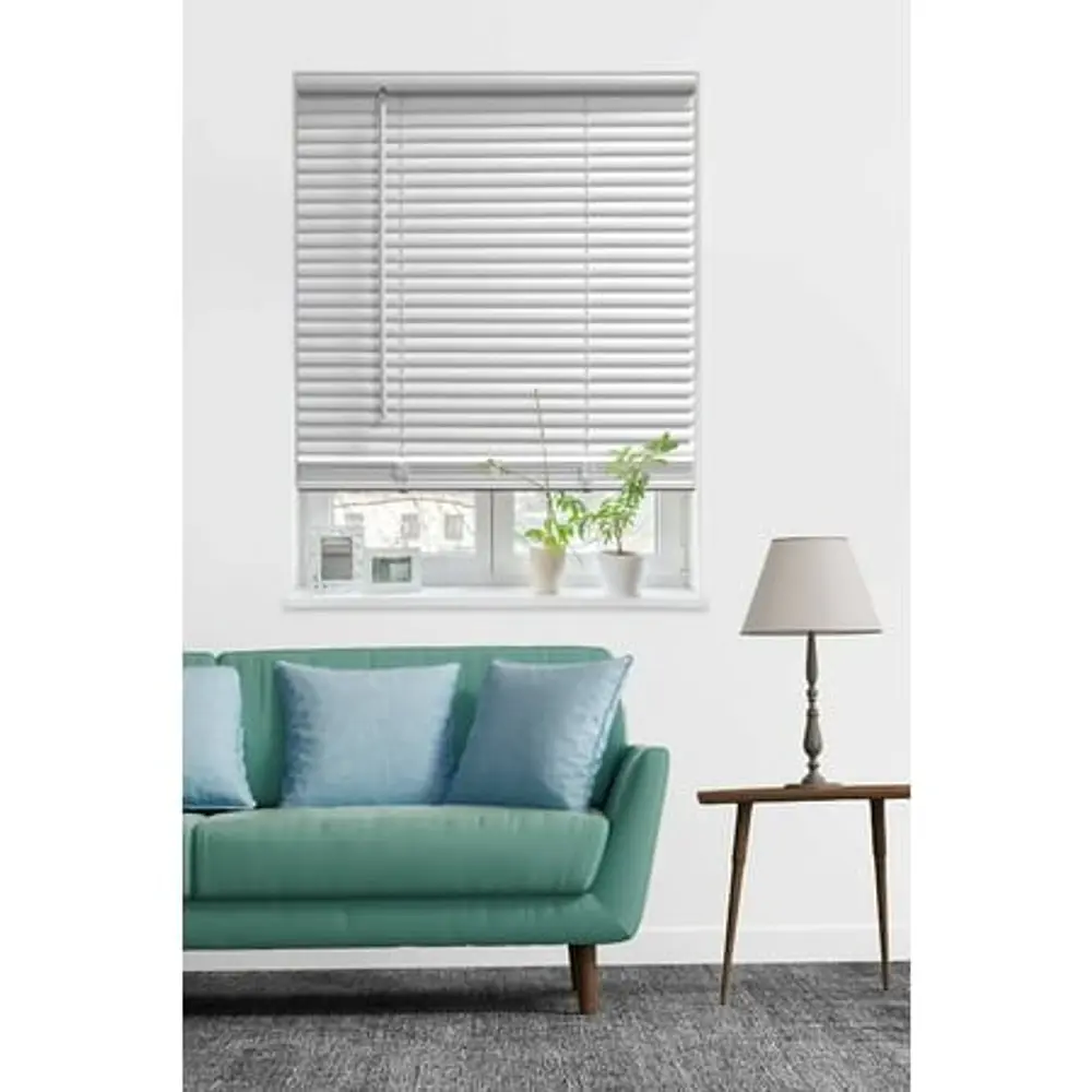 Mainstays 1  Cordless Room Darkening Vinyl Blinds  White  30 W x 64 L