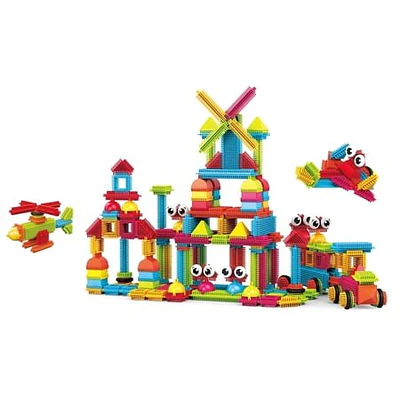 PicassoTiles 240PCS Hedgehog Interlocking 3D Building Blocks  STEAM Educational Construction Playset  Creative Sensory Toy Gift for Kids Ages 3+