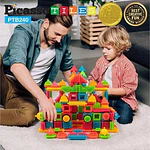 PicassoTiles 240PCS Hedgehog Interlocking 3D Building Blocks  STEAM Educational Construction Playset  Creative Sensory Toy Gift for Kids Ages 3+
