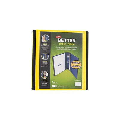 Staples 827605 1.5-Inch D-Ring Better Binder Yellow (19060)