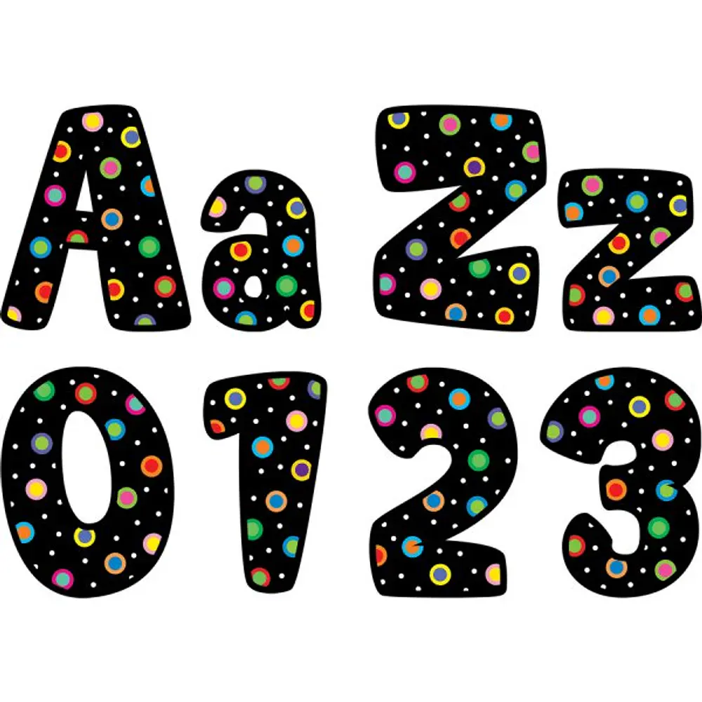 DOTS ON BLACK DESIGNER LETTERS