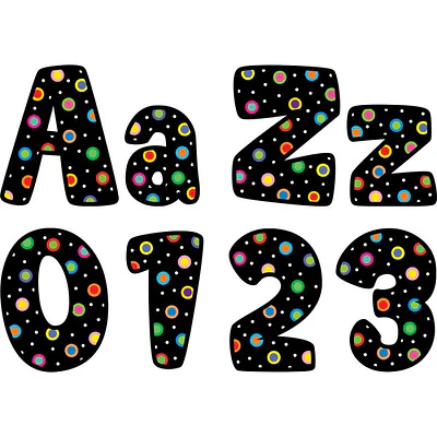 DOTS ON BLACK DESIGNER LETTERS