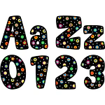DOTS ON BLACK DESIGNER LETTERS