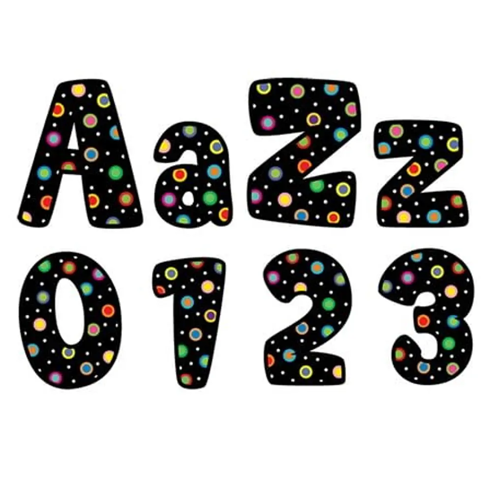 DOTS ON BLACK DESIGNER LETTERS