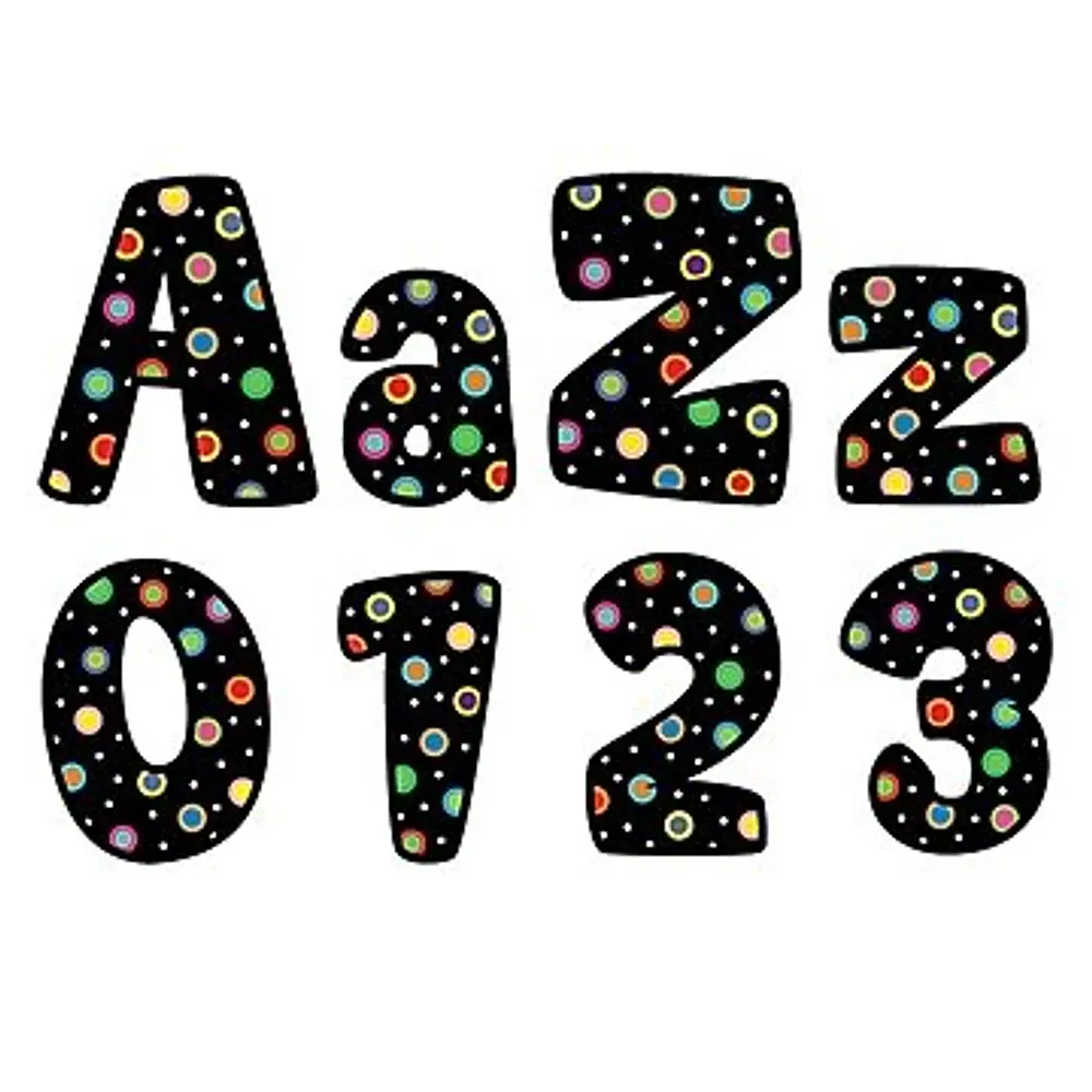 DOTS ON BLACK DESIGNER LETTERS