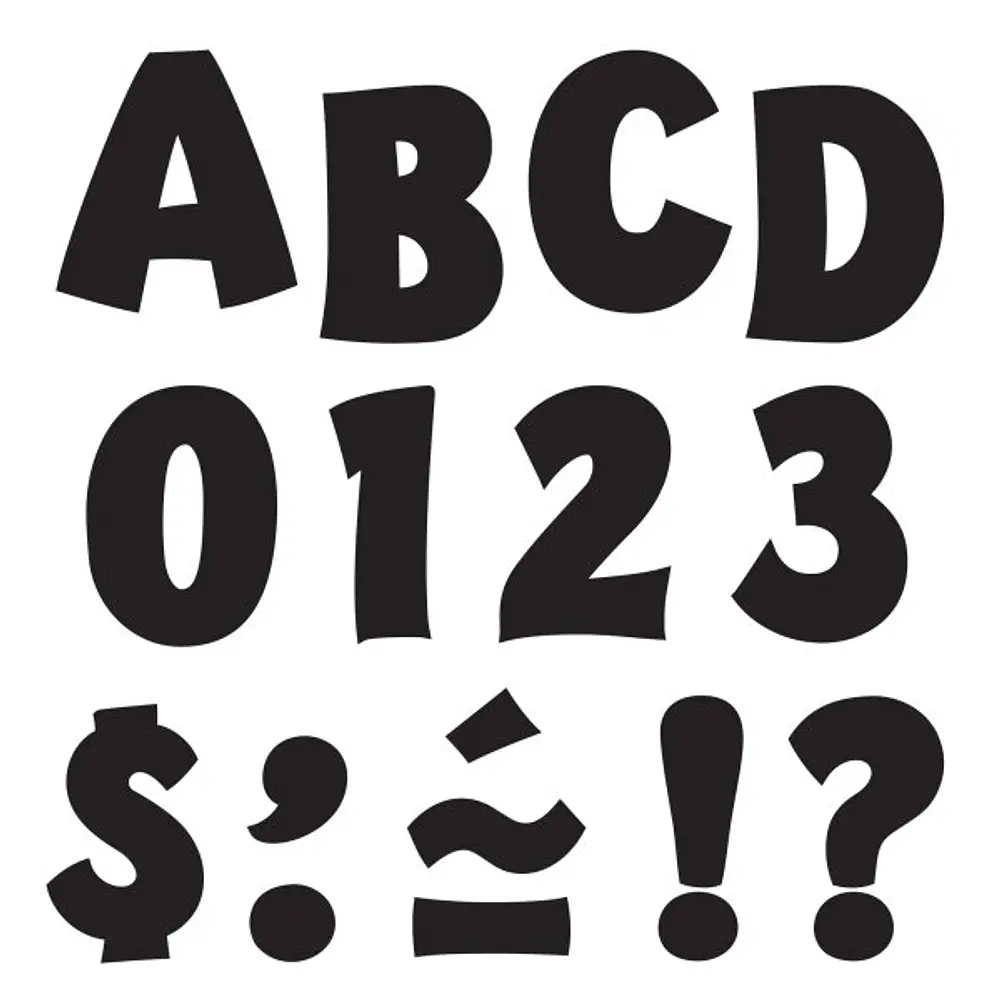 Black 2  Playful Uppercase Ready Letters
