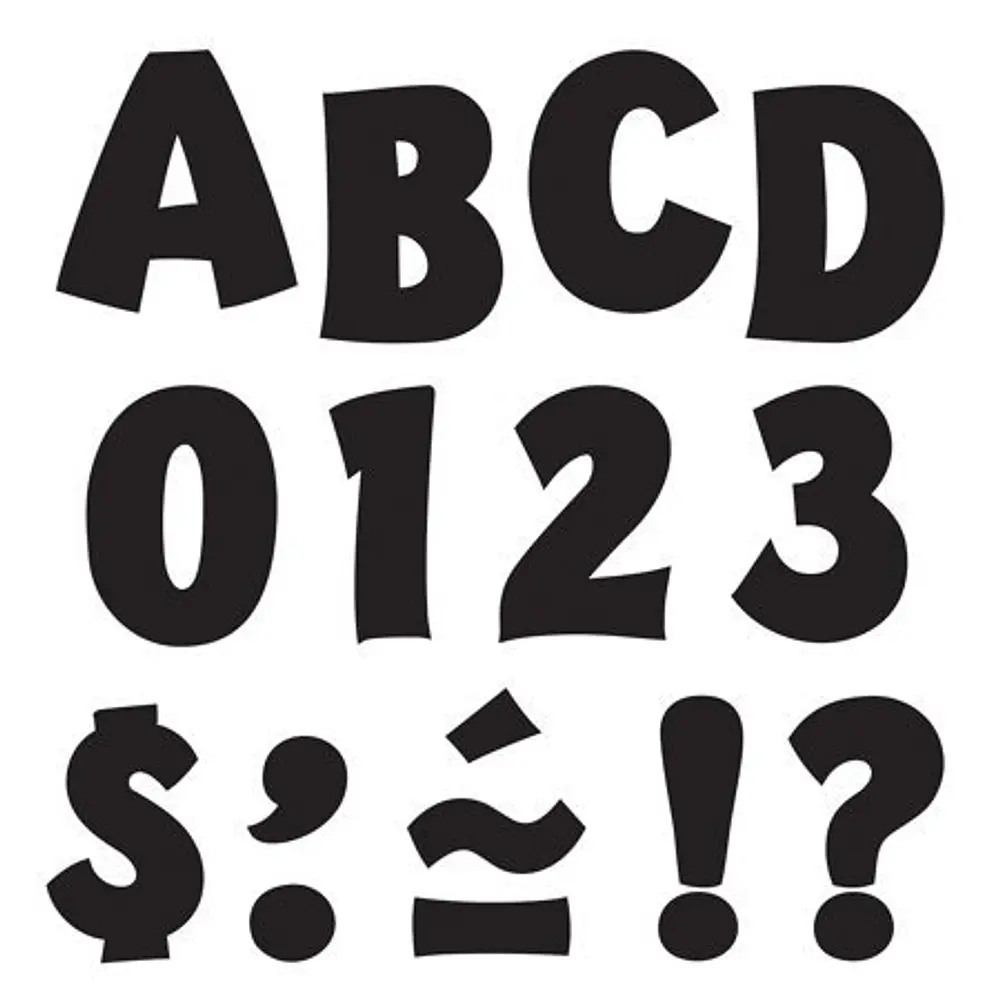 Black 2  Playful Uppercase Ready Letters