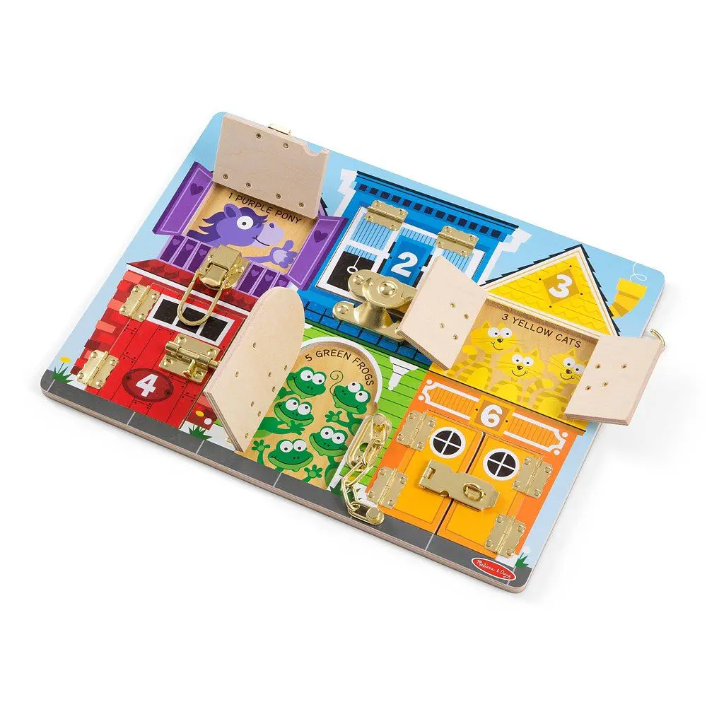 Melissa & Doug Latches Wooden Activity Board - FSC Certified Materials