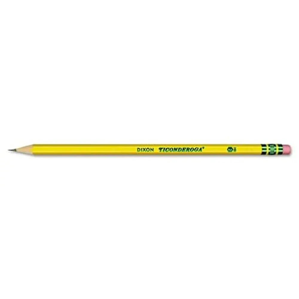 Dixon Ticonderoga Woodcase Pencil  #2 HB  Yellow  12-Count