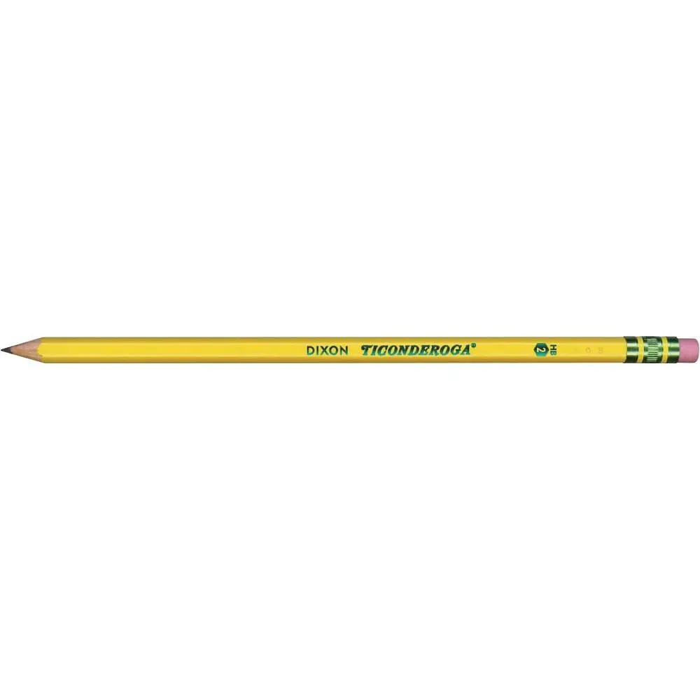 Dixon Ticonderoga Woodcase Pencil  #2 HB  Yellow  12-Count