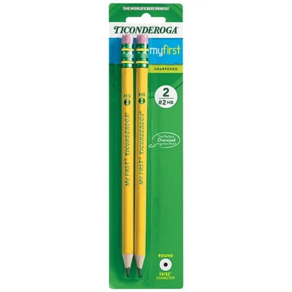 Ticonderoga My First Pencils  Presharpened  #2 HB .4mm Lead  Yellow  2 Count