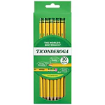 Ticonderoga Wood-Cased Pencils  Pre-Sharpened  #2 HB Soft  Yellow  30 Count  0.2 Pencil Lead Size