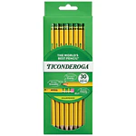 Ticonderoga Wood-Cased Pencils  Pre-Sharpened  #2 HB Soft  Yellow  30 Count  0.2 Pencil Lead Size