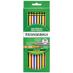 Ticonderoga Striped Wood-Cased Pencils  Assorted Colors  10 ct