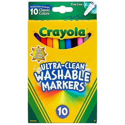 Crayola Ultra-Clean Washable Markers  Fine Line  10 Ct  School Supplies for Kids and Teachers  Classroom Must Have  Gifts