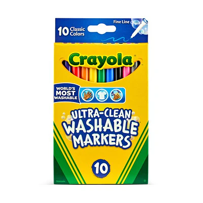 Crayola Ultra-Clean Washable Markers  Fine Line  10 Ct  School Supplies for Kids and Teachers  Classroom Must Have  Gifts