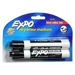 EXPO Dry Erase Markers  Chisel Tip  Black  2 Count