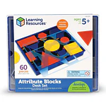 Learning Resources Attribute Blocks Desk Set: Math & Counting Kit, Educational Toy for Kindergarten to 3rd Grade