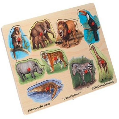 Wooden Zoo 9-piece Peg Puzzle