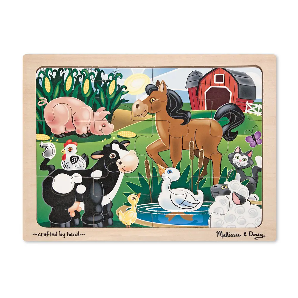 Melissa & Doug On the Farm Wooden Jigsaw Puzzle With Storage Tray (12 pcs)